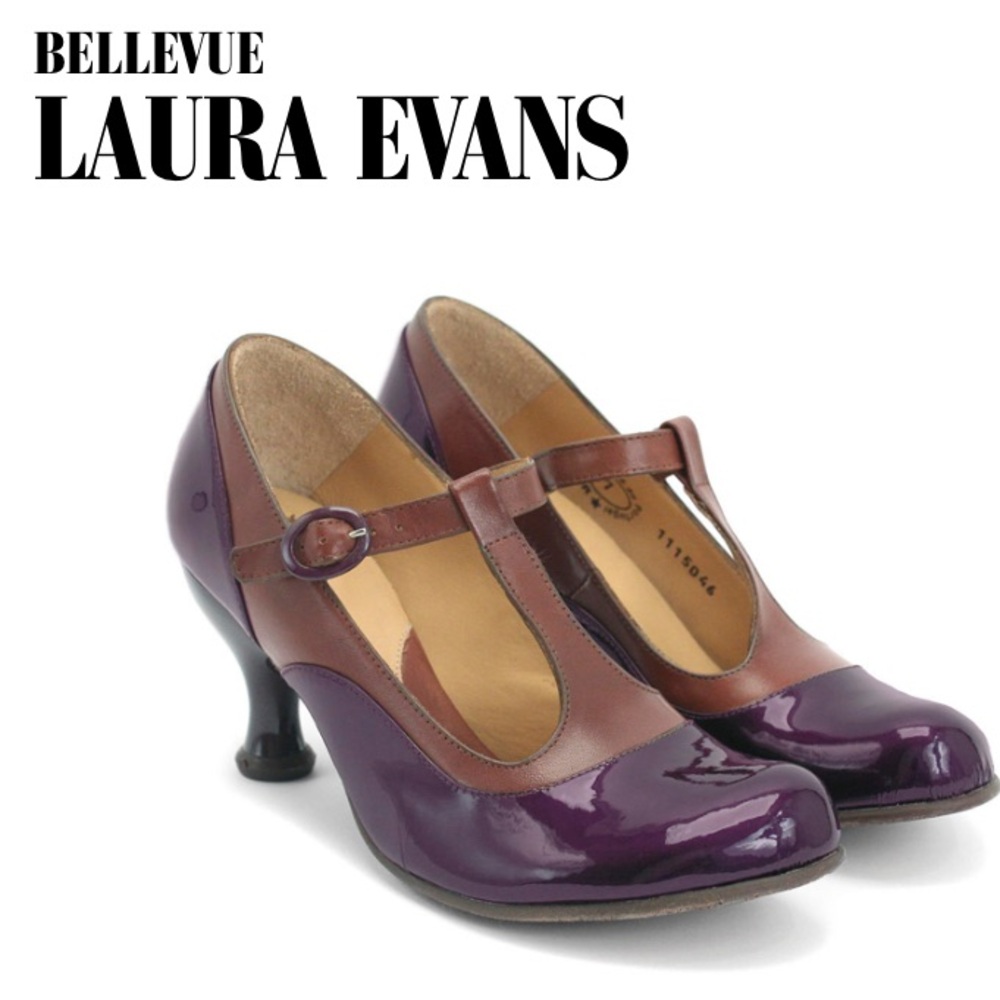 Fluevog Bellevue Laura Evans Burgundy/Brown in size 8.